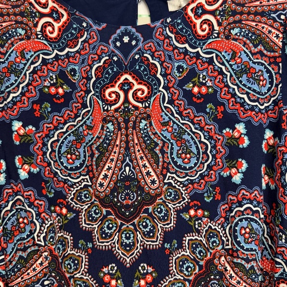 New! Boden Blue Botanic Paisley Smocked Cuff Midi Dress Size 12R 36068 - Picture 5 of 16